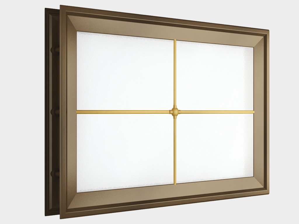Окно акриловое, коричневое с раскладкой «крест» Тараз